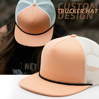Casquette de camionneur personnalisée à 5-6 panneaux, design doux, avec broderie 3D, en tissu maille/velours/toile, pour usage extérieur