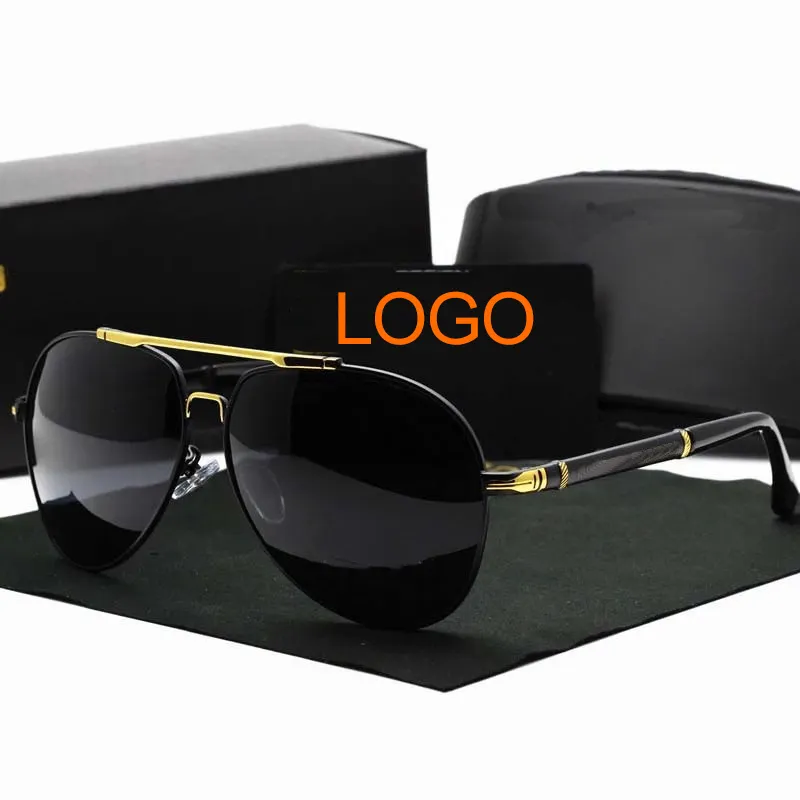 Wholesale 2023 metal alloy frame classic shades oversized vintage retro women men polarized pilot sunglasses 2022