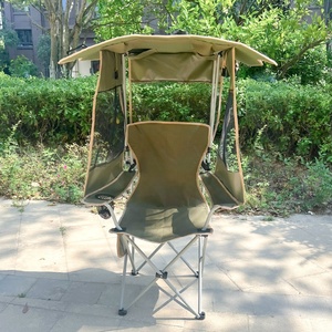 Nuova sedia da esterno Casual per una sola persona con tende parasole a tre lati, portatile e pieghevole, per uso spiaggia sabbiosa - Product Image 4