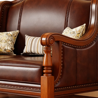 Klassisches Modernes Luxus Chesterfield Leder-Relaxsofa-Set im Mid-Century Design für Villa, Wohnzimmer und Hotelgebrauch