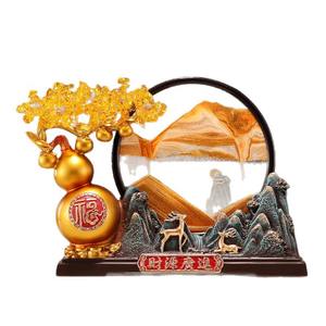 Nueva Figura de Arte Folclórico Esculpida en Resina Epoxi con Diseño de Paisaje de Calabaza China, Adorno de Arenas Movedizas para Sala de Estar, Mueble de TV, Entrada - Product Image 5