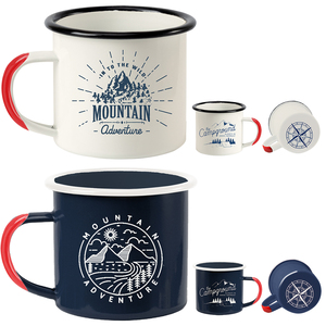 Hot Sale High Quality Printing Customized Logo Classic Metal Iron 12oz Sublimation <strong>Camping</strong> Enamel Coffee Mug <strong>Cup</strong> - Product Image 1