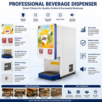 Distributeur de jus de fruits commercial à 2 robinets, machine à boissons froides de comptoir, distributeur de sirop BIB pour café et restaurant