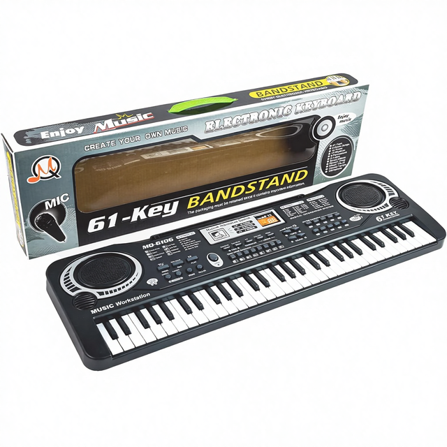 61-Key Digital Piano Keyboard for Kids Beginner with Microphone Recording Lightweight-Boys & Girls' Christmas/Birthday Gift