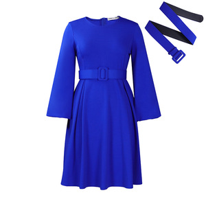 Vestido de Estilo Africano con Cinturón para Mujer, Otoño/Invierno, Nuevo, Manga Larga, Elegante, Cuello Redondo, Falda Completa, Estilo Europeo - Product Image 6