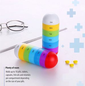 Deke Rainbow 7 Day <b>Waterproof</b> Pill Tower Box Medicine Planner Case Medication, Vitamin Holder Organizer Dispenser Custom - Product Image 4