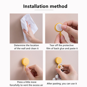 Juego de 10 piezas de ganchos de baño de viento escandinavos creativos, sin clavos, pasta sin costuras, ropa de plástico, ganchos adhesivos mágicos - Product Image 5