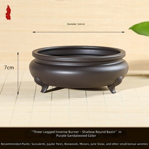 Maceta de Resina Plástica para el Hogar, Diseño de Quemador de Incienso de Estilo Chino en Forma de Tambor <span class=keywords><strong>con</strong></span> Tres Patas, para Plantas Suculentas - Product Image 4
