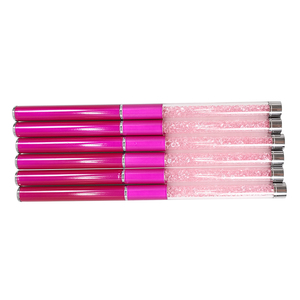 Ensemble de pinceaux à ongles en métal rouge rose, poils en nylon, pinceaux ronds ovales pour détails fins, pour la manucure et la peinture - Product Image 3