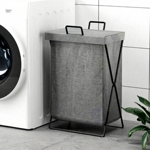 Hua Cheng Modern Durable Storage Bathroom Laundry Basket with Folding Handles Non-Woven Fabric 1 Shelf - Product Image 1