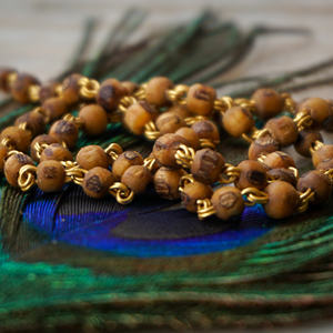 La mejor calidad marrón 22 kt oro Tulsi Mala precio al por mayor colección de cuentas de madera producto - Product Image 4