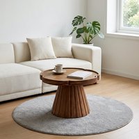 DELANTO RD64J Table basse en bois et marbre moderne, durable, personnalisée en usine, assemblage facile, mobilier de salon de luxe