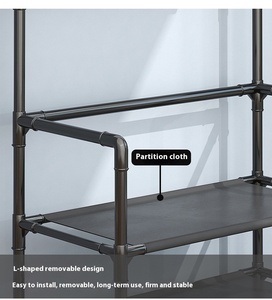 Giá để giày dép, khăn tắm, mũ, vải treo tường, chất liệu vải, màu đen, dùng cho phòng ngủ - Product Image 5