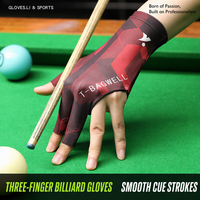 Sarung Tangan Billiard Anti Selip Bahan Rajut Elastis Sentuhan Lembut Nyaman untuk Pertandingan Tim Snooker dan Pertandingan Liga Antar Klub