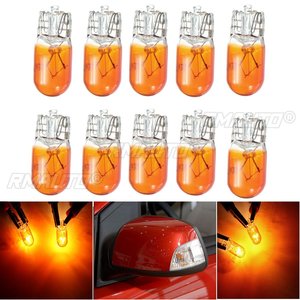 Lot de 10 ampoules halogènes W5W T10 194 158 12V 5W ambre/orange pour voiture, éclairage de tableau de bord, lecture et éclairage intérieur - Product Image 1