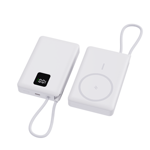 Banco de Energía Portátil de Gran Capacidad de 10000 mAh con Carga Súper Rápida, Banco de Energía Inalámbrico Magnético de 15 W con Cables y Logotipo Personalizado - Product Image 1
