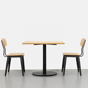 Ristorante <span class=keywords><strong>Cafe</strong></span> singolo doppio tavolo in pelle Set laminato sedia da tavolo mobili moderni - Product Image 3