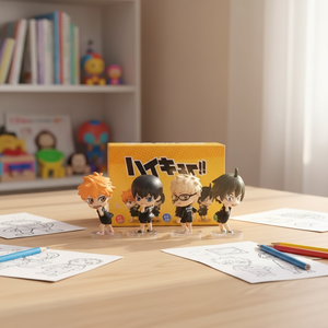 Figurines d'action Anime en promotion : Équipe de volley-ball du lycée <span class=keywords><strong>Karasuno</strong></span> Haikyuu - Figurines de salutation en se retournant, lot de 4 pièces, figurines surprise à collectionner - Product Image 3