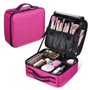 Tas penyimpanan Makeup kosmetik perempuan, wadah penyimpanan Makeup terpisah portabel kapasitas besar kustom dengan kotak alat genggam