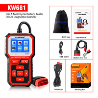 Escáner de Diagnóstico OBD2 para Automóviles KONNWEI KW681 de 12 V, Herramienta de Diagnóstico OBD2 Multifunción con Prueba de Batería para Vehículos