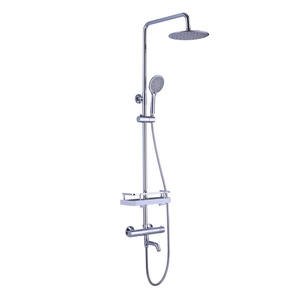 Pomme de douche thermostatique intelligente en cuivre massif Vimijia, style minimaliste moderne, avec jet supérieur et surpression, robinets de baignoire à filetage - Product Image 1