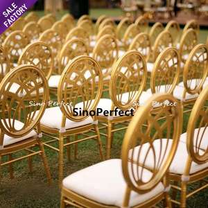 High Quality <b>Metal</b> Party Event Dining Banquet <b>Chairs</b> Gold Back Round Luxury Event <b>Chairs</b> Weddings - Product Image 1
