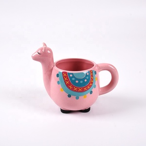 3D Animal taza de café Linda Alpaca dibujos animados Taza de cerámica personalización tazas de viaje estilo americano pintura a mano Llama <span class=keywords><strong>Alcapa</strong></span> cerámica - Product Image 5