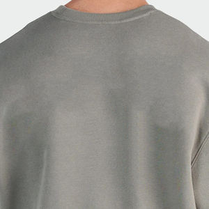 Vendita calda Logo personalizzato autunno <span class=keywords><strong>grigio</strong></span> <span class=keywords><strong>scuro</strong></span> Casual con cappuccio manica lunga calda camicia larga O collo felpe per gli uomini - Product Image 3