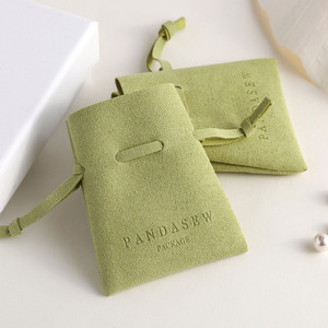 PandaSew Custom Logo with Deboss Print High Quality <b>Colorful</b> Microfiber Suede Luxury Mini Jewelry Pouch - Product Image 4