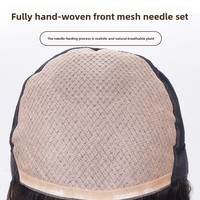 Perruque mi-longue pour femme LONGFOR, tissée à la main, ultra-fine, mèches de cheveux indiens, petite, respirante, aspect réaliste