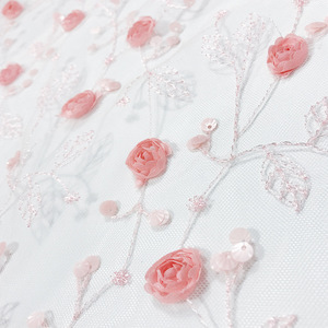 Kain jaring bordir 3D untuk kostum Dress-up anak-anak dan gaun Formal, menampilkan pola bordir - Product Image 2