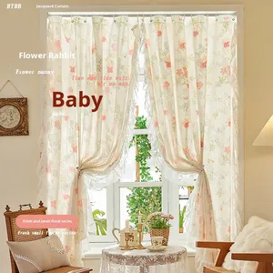 Nuove <span class=keywords><strong>tende</strong></span> di <span class=keywords><strong>pizzo</strong></span> floreale <span class=keywords><strong>francese</strong></span> di alta qualità oscuranti la luce pura che bloccano la Privacy nessuna installazione di perforazione necessaria tenda - Product Image 6