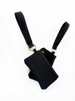 Mini portefeuille en néoprène de couleur noire unie avec logo personnalisé mignon petit bracelet portable porte-monnaie à fermeture éclair porte-carte d'identité