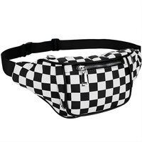 Bolsa de Cintura Personalizada, Estilo Bandolera, para Teléfono Móvil, Riñonera, para Hombre y Mujer, Diseño Geométrico, Correa a Cuadros
