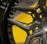 Jantes en alliage d'aluminium forgé Leyi Koala 2 pièces, finition grise, design concave, PCD 5x112/114.3/120, adaptable aux modèles M3/M4/M5