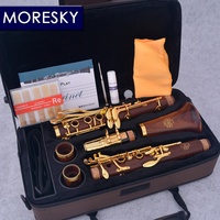 MORESKY Rosewood Professional Clarinet Bb Gold-plated 18 Keys Customizable Mopane Woodwind M151(OEM)