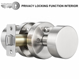 YoukeyHomi Hot Selling Zinc Alloy All-Function Keyed Entry Entrance Keyless Privacy Passage Dummy Round <strong>Door</strong> <strong>Knob</strong> Handle Lock - Product Image 3