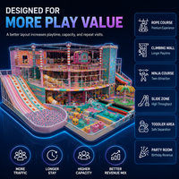 Laberinto de Juegos Interior Comercial con Zona de Juegos Suave Acolchada de Plástico y Tobogán, Diseño Personalizado para Proyectos FEC, Certificación CE y ASTM