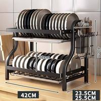 Égouttoir à vaisselle 3 niveaux en métal, moderne, multifonctionnel, mobile, non pliable, sur pied, durable et efficace