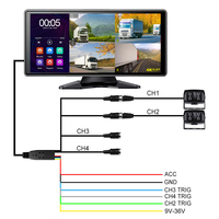 10.36 pouces écran tactile écran partagé voiture MP5 USB DVR enregistreur vidéo moniteur 2x1080P caméras de recul pour cheval remorque Rv