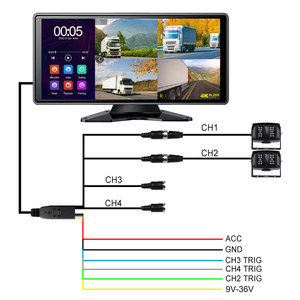 10.36 inch màn hình cảm ứng màn hình chia màn hình xe MP5 USB DVR Video Recorder <span class=keywords><strong>Monitor</strong></span> 2x1080p sao lưu máy ảnh cho ngựa Trailer RV - Product Image 6