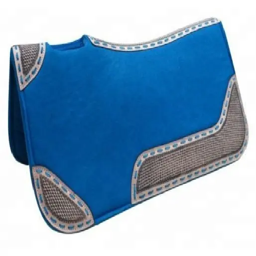 Manaal Enterprises Western Equestrian 32" x 31" x 1" Thickness Hand Tooled Carved Cutback Felt Work Woolen Horse Saddle Pad