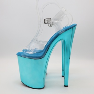 Scarpe con Tacco Alto 20cm per Pole <span class=keywords><strong>Dance</strong></span>, Plataforma con Punta Aperta, Tacco Sottile Dorato per Spettacoli - Product Image 4