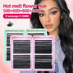 Extensions <span class=keywords><strong>de</strong></span> <span class=keywords><strong>cils</strong></span> en PBT véganes à fusion à chaud, 592 bouquets, 50D-100D, grande <span class=keywords><strong>courbure</strong></span>, paquet mixte <span class=keywords><strong>de</strong></span> bouquets individuels, grande capacité - Product Image 1