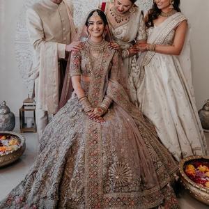 Vestido de novia pesado Koti Lehenga, elegante, embellecido en cuentas de cristal, trabajo de piedra para boda, nuevo, 2021 - Product Image 1