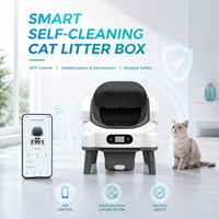 Bac à litière automatique intelligent 68L avec application Tuya, toilette pour animaux de compagnie de grande capacité pour les maisons multi-chats
