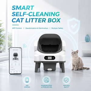 Bac à litière automatique intelligent 68L avec application Tuya, toilette pour animaux de compagnie de grande capacité pour les maisons multi-chats - Product Image 2