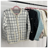 Blazers en tweed pour femmes, styles variés, pulls pour femmes en stock, lots mixtes aléatoires de blazers et vestes, et balles de blazers en tweed