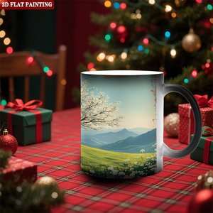 Mug classique Slim Body 11oz en céramique, tasse à thé et à café changeant de couleur à la chaleur - Product Image 2