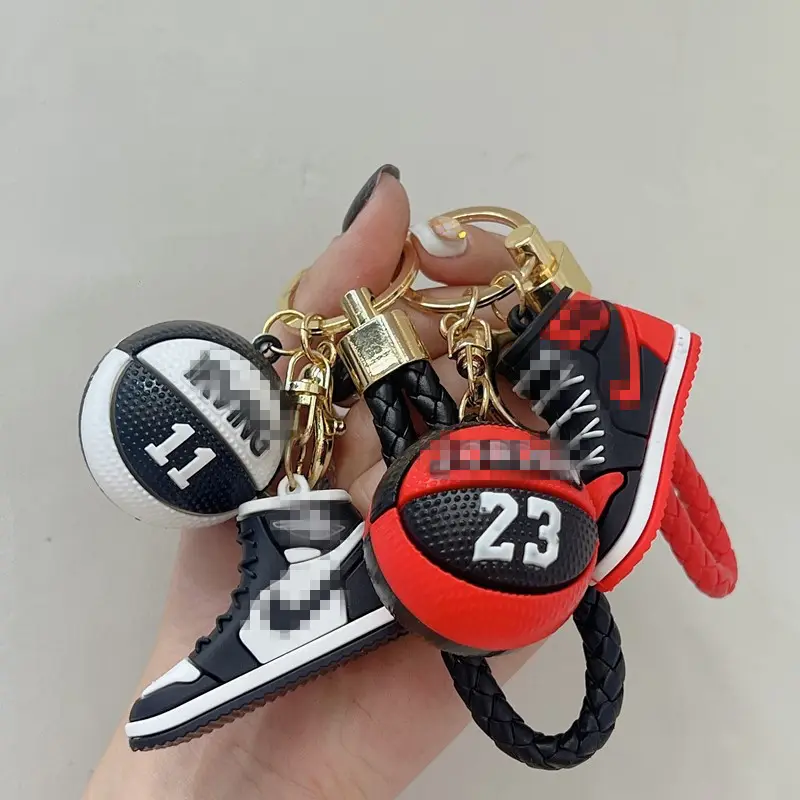 2013 Nieuwe Groothandel 3d Pvc Auto Zachte Sneaker Mini Schoen Model Basketbal Sleutelhanger Rubber Sleutelhanger